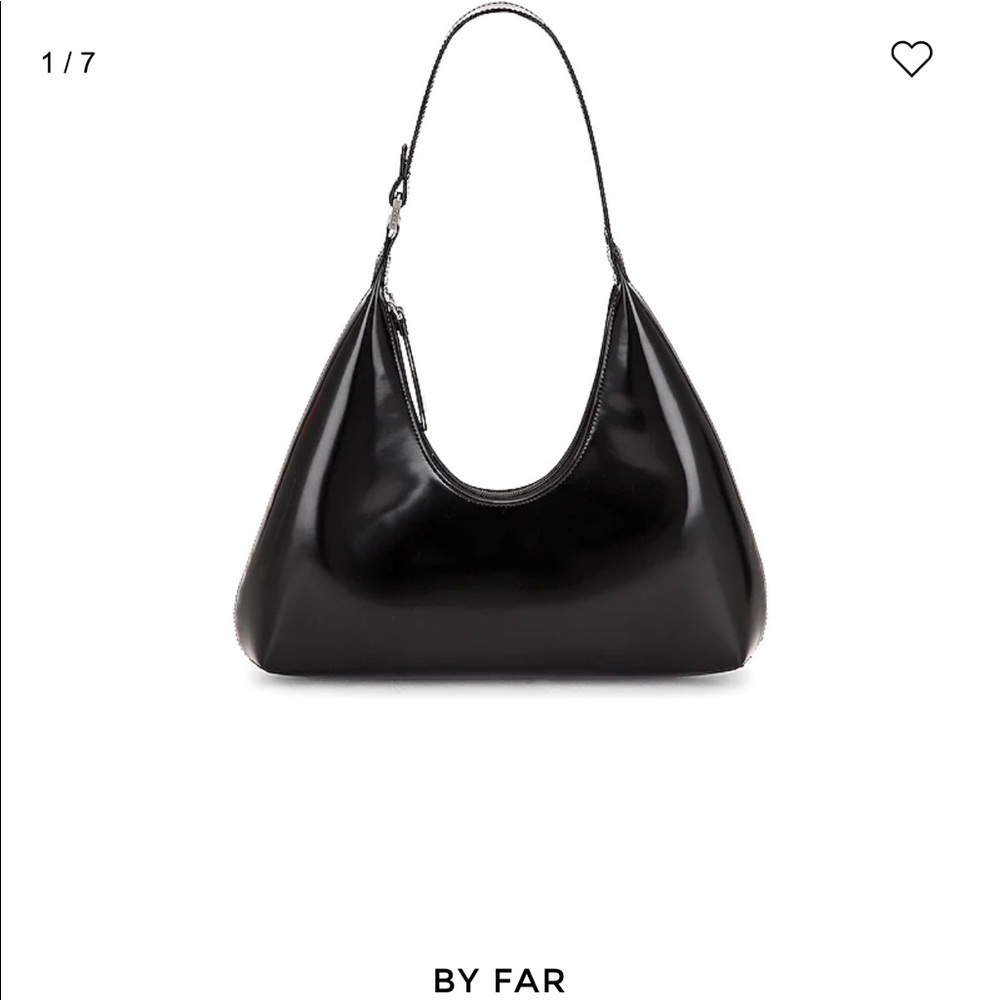 BY FAR AMBER SEMI PATENT LEATHER BAG IN BLACK